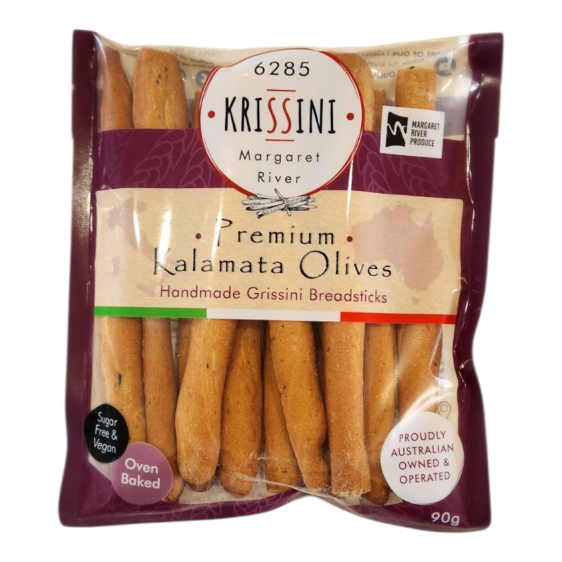 KRISSINI Premium Bread Stick Black Kalamata Olives - 90g