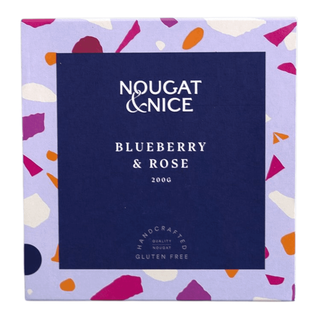 NOUGAT & NICE - Blueberry & Rose Nougat Gift Box - 200g