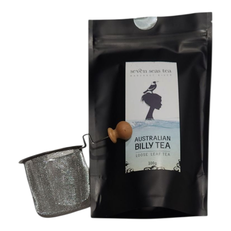 SEVEN SEAS TEA  Australian Billy Tea Leaves Pouch w Strainer - 100g
