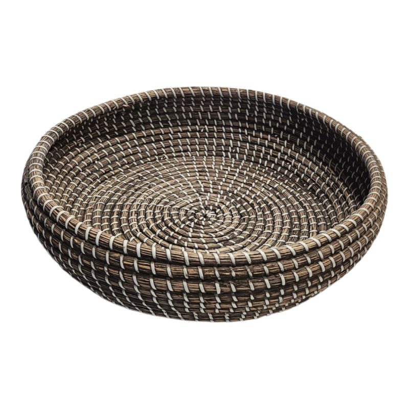 Blackwashed Round Seagrass Basket