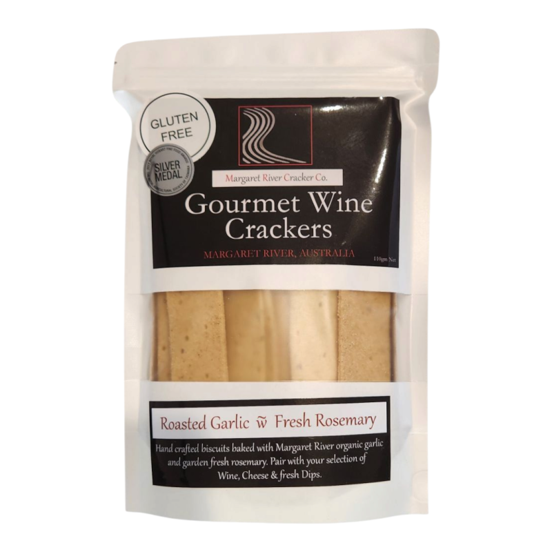 MARGARET RIVER CRACKER CO. - GF- Roasted Garlic w Fresh Rosemary - 100g